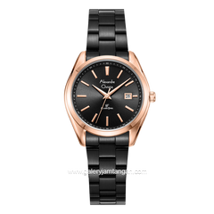 Alexandre Christie AC 8656 LD Black Rosegold Stainless Steel