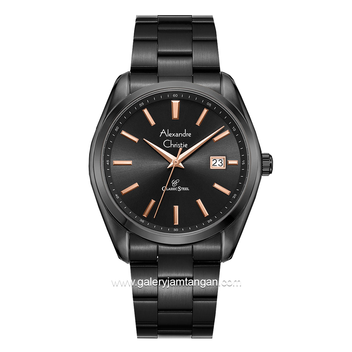 Alexandre Christie AC 8656 MD Black List Rosegold Stainless Steel