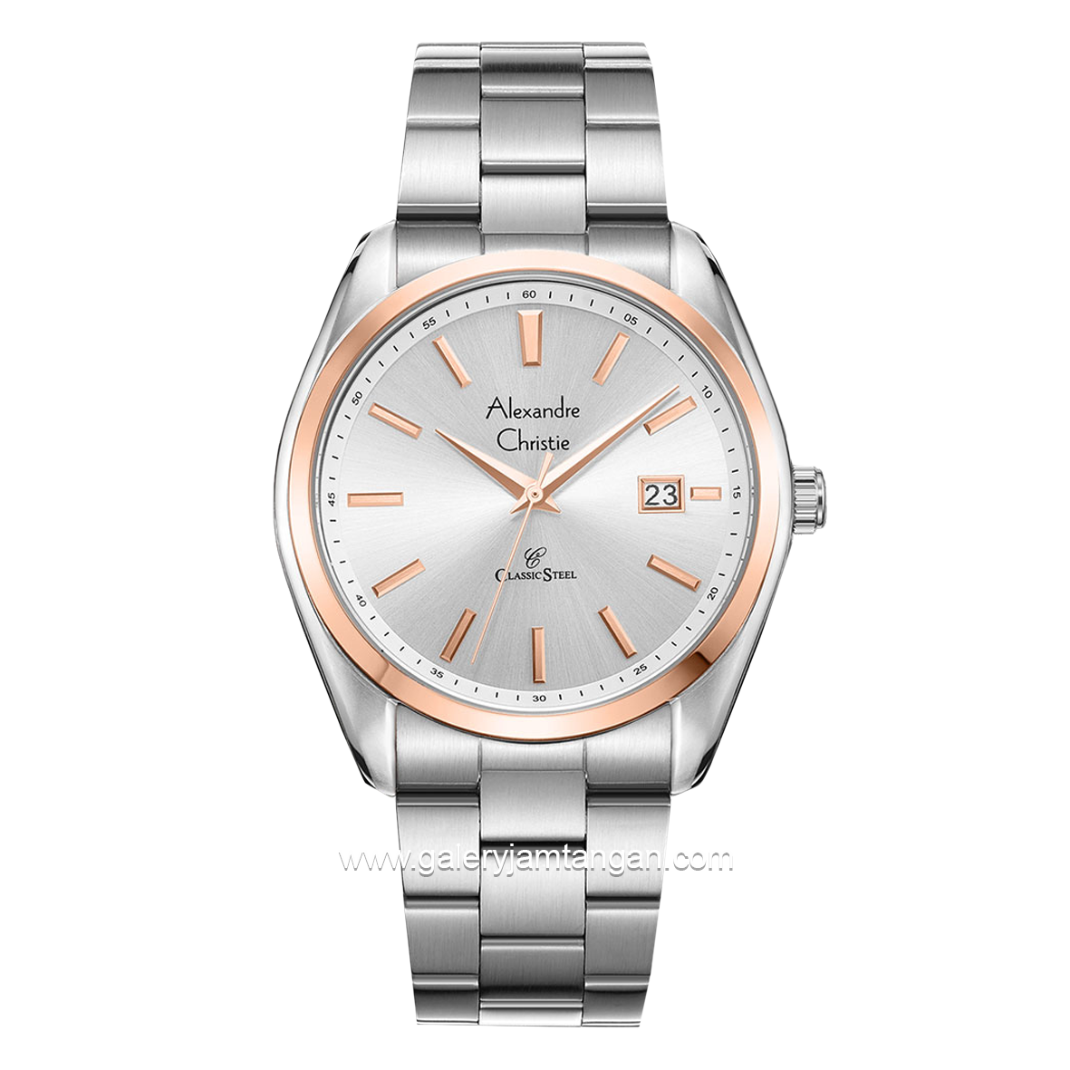 Alexandre Christie AC 8656 MD Silver List Rosegold Stainless Steel