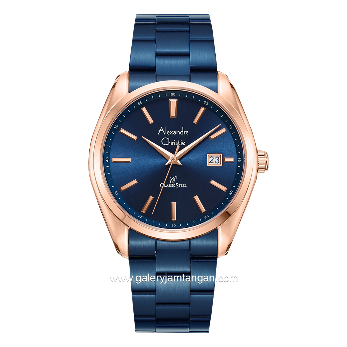 Alexandre Christie AC 8656 MD Blue Rosegold Stainless Steel