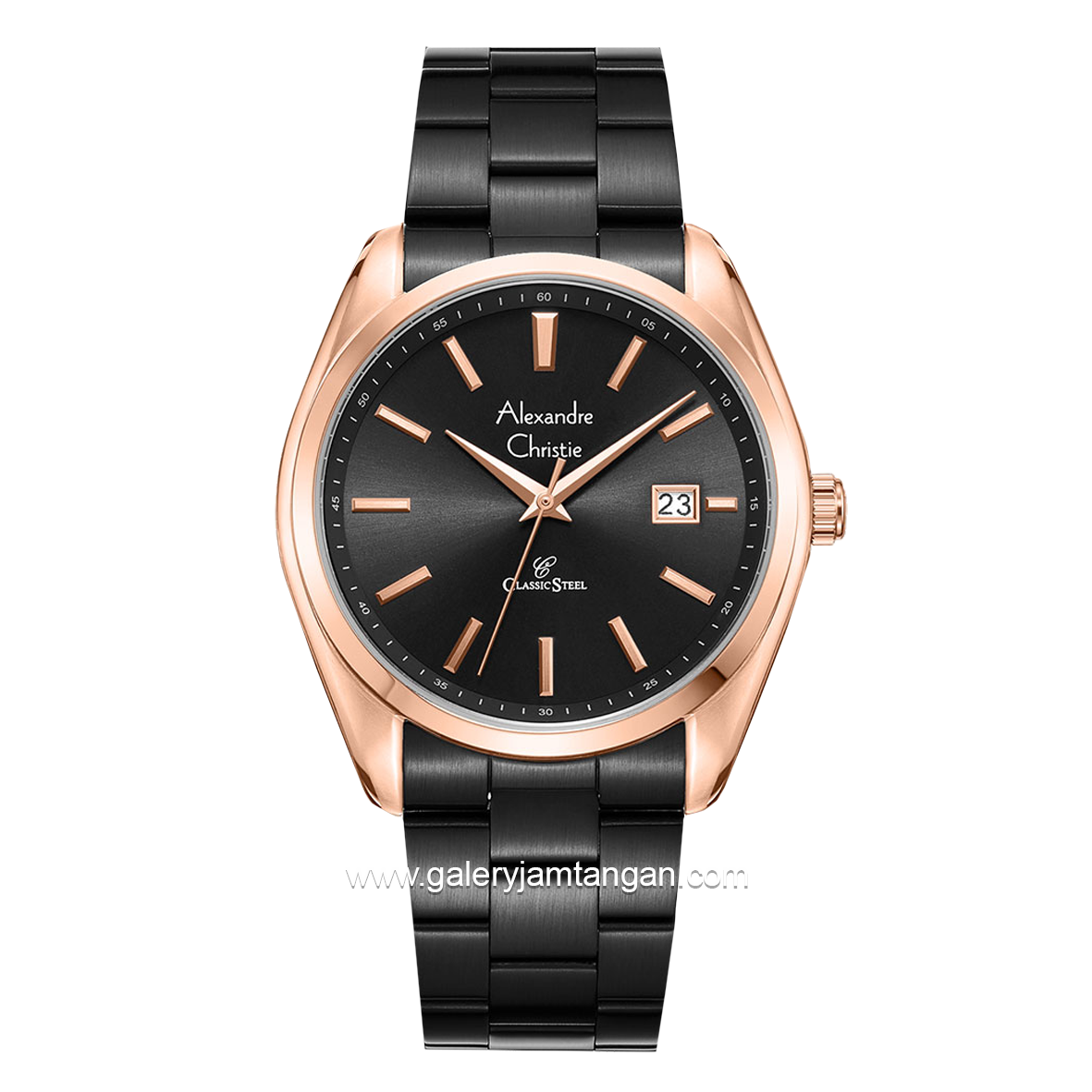 Alexandre Christie AC 8656 MD Black Rosegold Stainless Steel