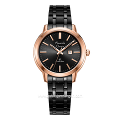 Alexandre Christie AC 8657 LD Black Rosegold Stainless Steel