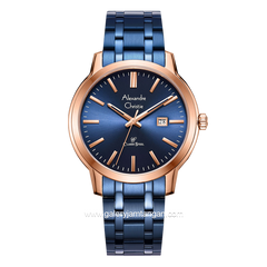 Alexandre Christie AC 8657 MD Blue Rosegold Stainless Steel