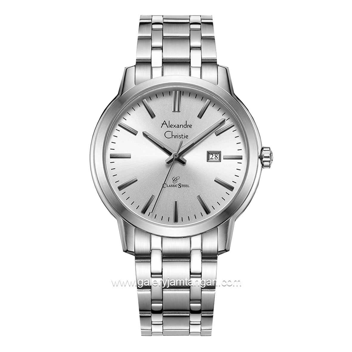 Alexandre Christie AC 8657 MD Silver Dial White Stainless Steel