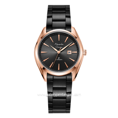 Alexandre Christie AC 8658 LD Black Rosegold Stainless Steel