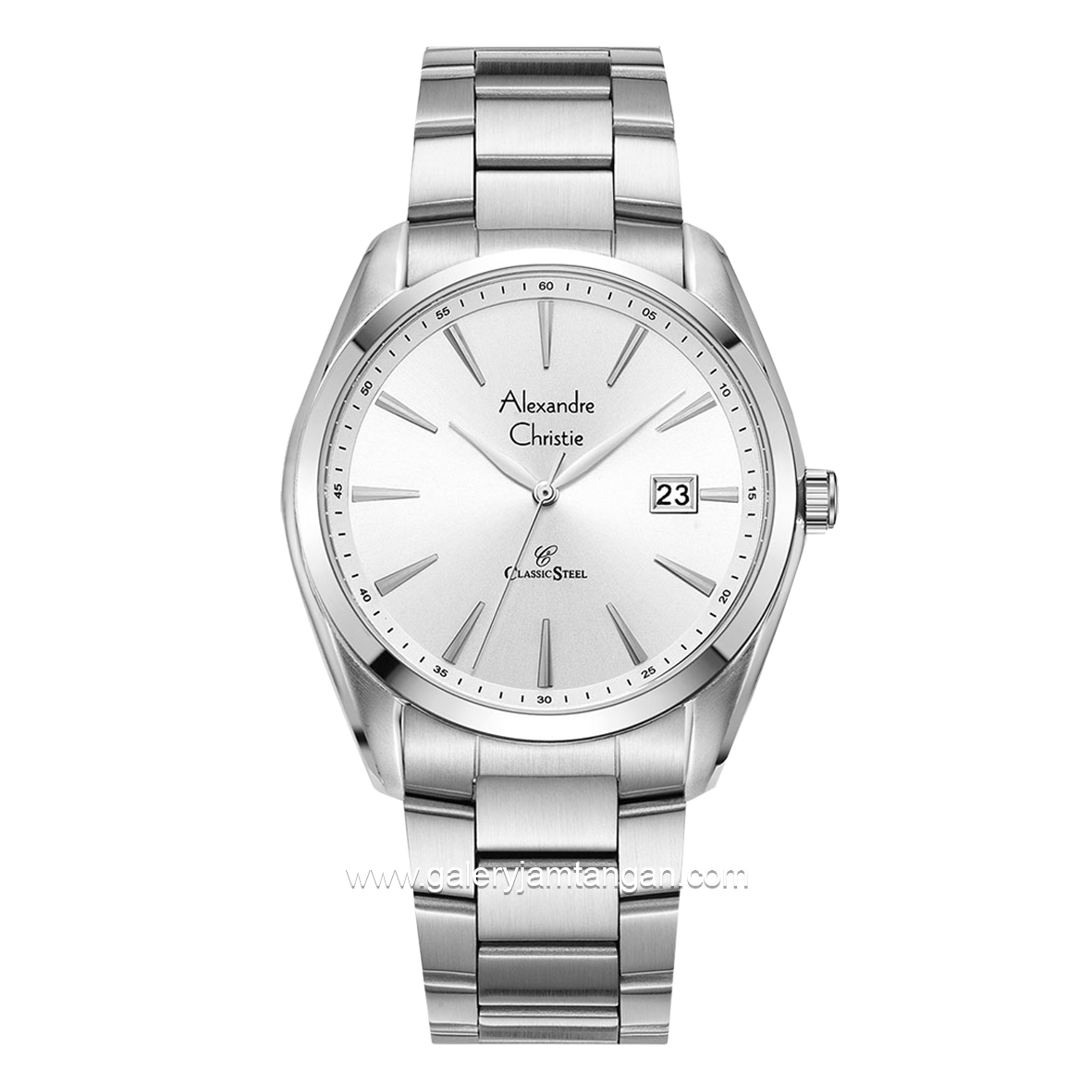 Alexandre Christie AC 8658 MD Silver Dial White Stainless Steel
