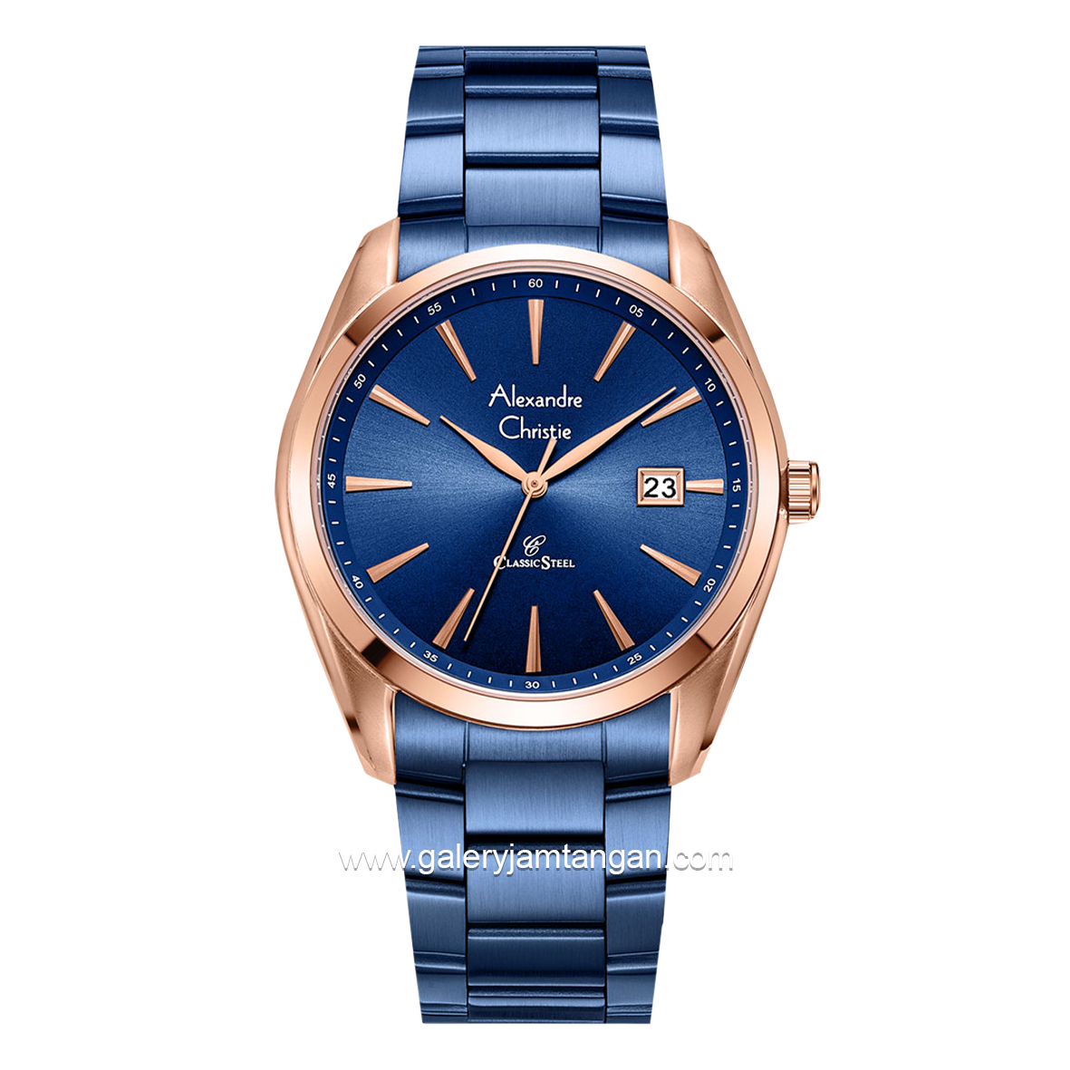 Alexandre Christie AC 8658 MD Blue Rosegold Stainless Steel