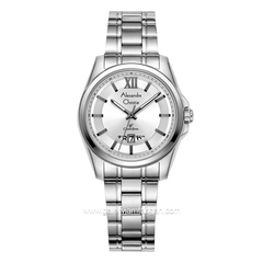 Alexandre Christie AC 8659 LD Silver Dial White Stainless Steel