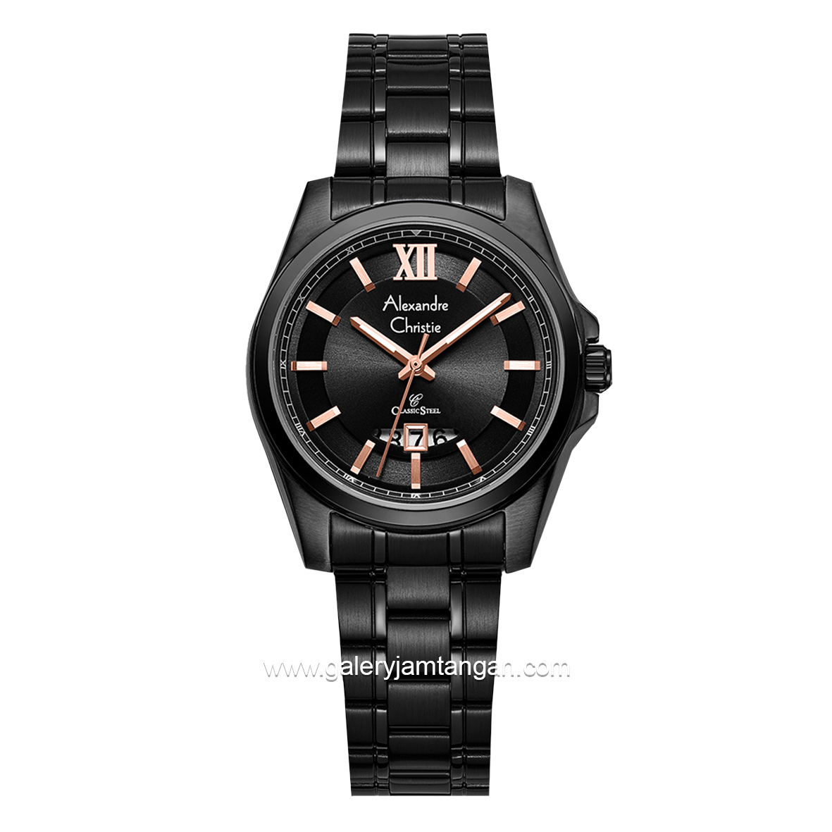 Alexandre Christie AC 8659 LD Black List Rosegold Stainless Steel