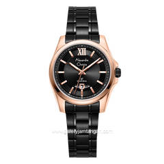 Alexandre Christie AC 8659 LD Black Rosegold Stainless Steel