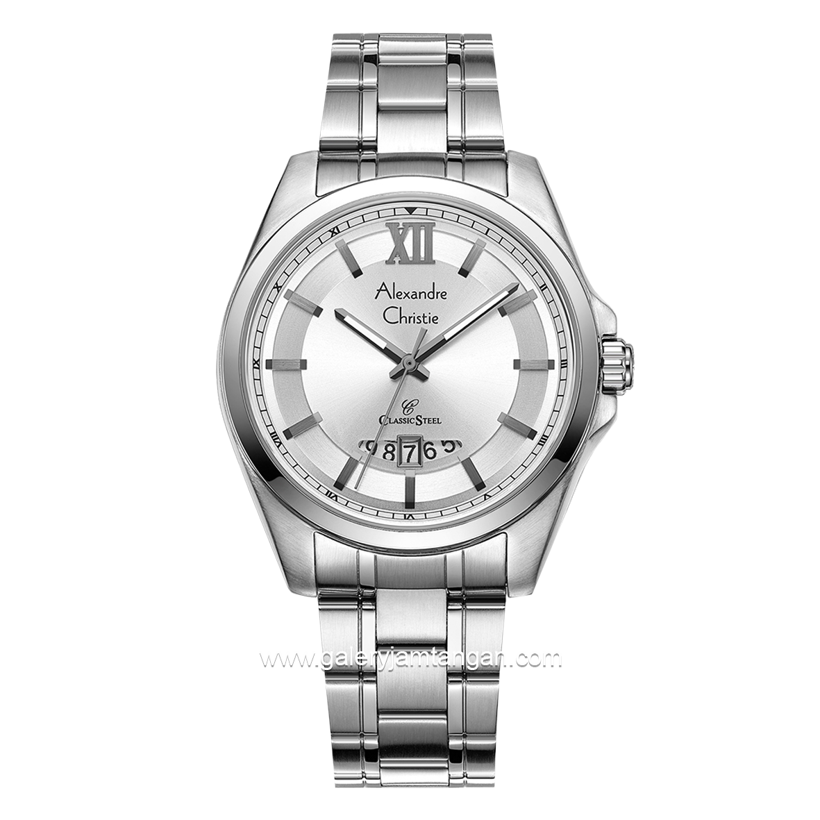 Alexandre Christie AC 8659 MD Silver Dial White Stainless Steel