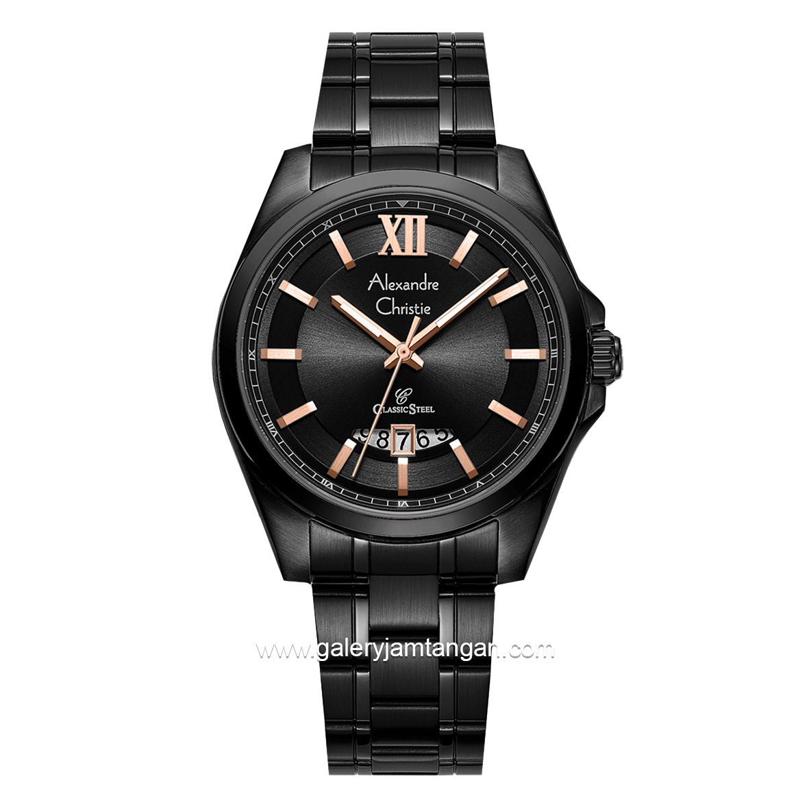 Alexandre Christie AC 8659 MD Black List Rosegold Stainless Steel