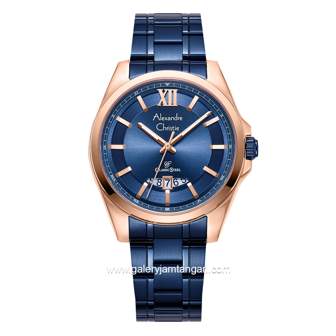 Alexandre Christie AC 8659 MD Blue Rosegold Stainless Steel