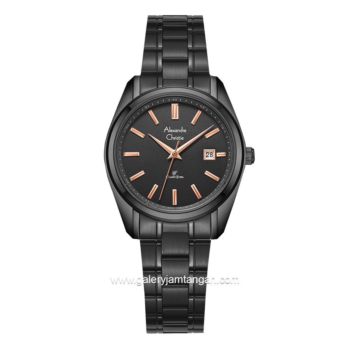 Alexandre Christie AC 8660 LD Black List Rosegold Stainless Steel