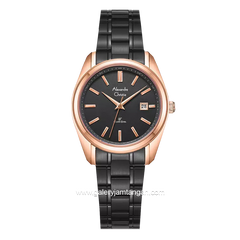 Alexandre Christie AC 8660 LD Black Rosegold Stainless Steel