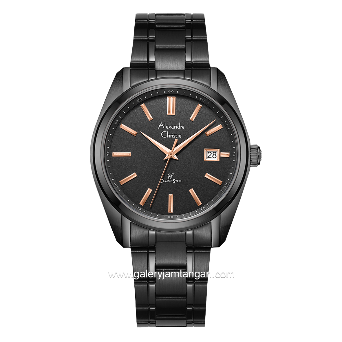 Alexandre Christie AC 8660 MD Black List Rosegold Stainless Steel