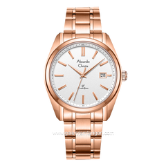 Alexandre Christie AC 8660 MD Rosegold Dial White Stainless Steel