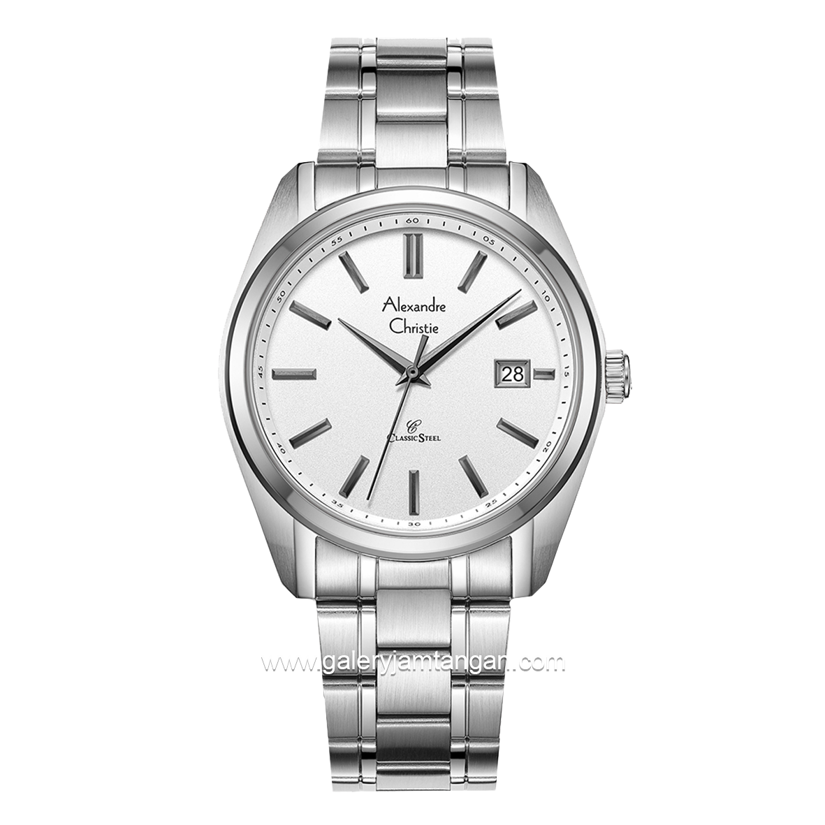 Alexandre Christie AC 8660 MD Silver Dial White Stainless Steel