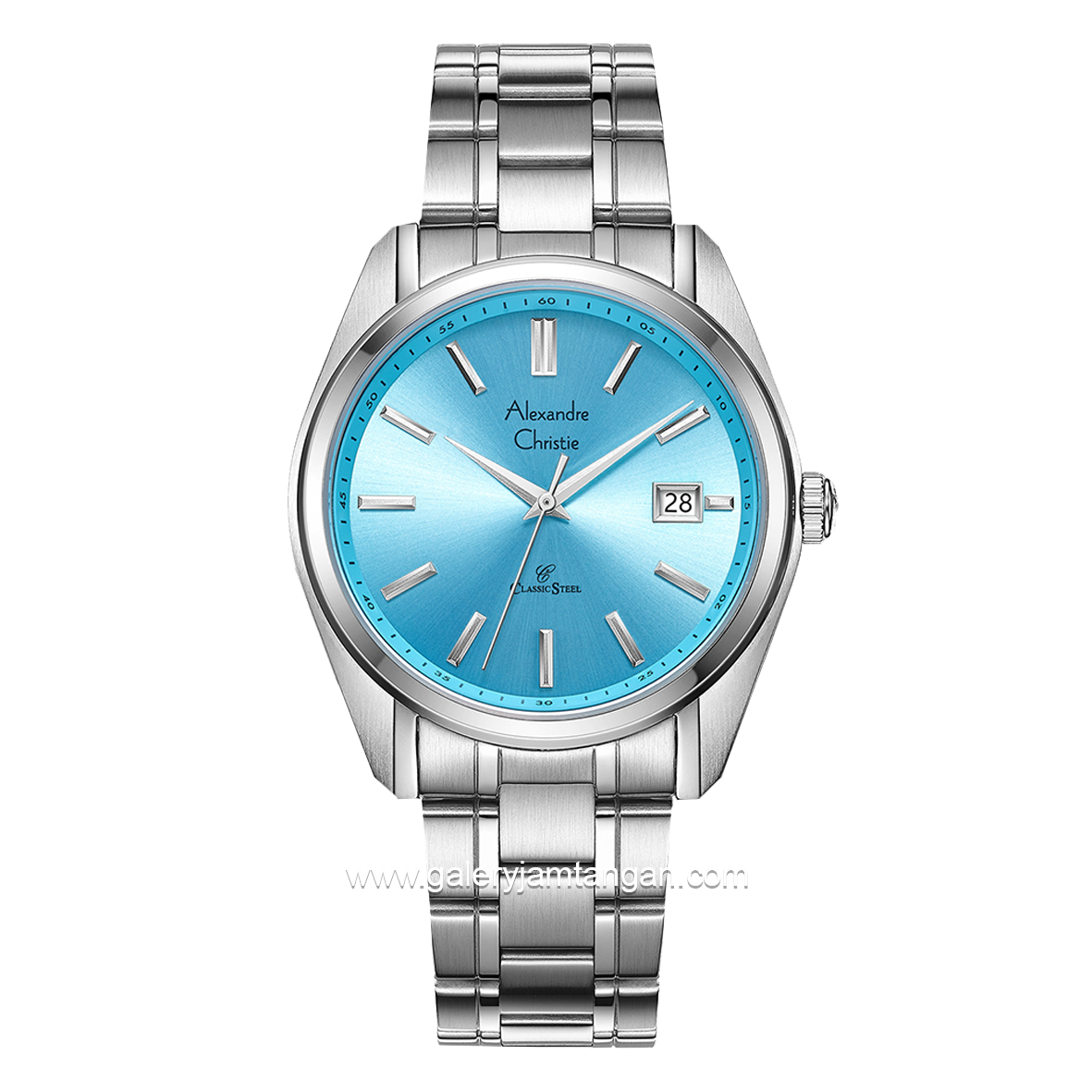 Alexandre Christie AC 8660 MD Silver Dial Blue Macaron Series Stainless Steel