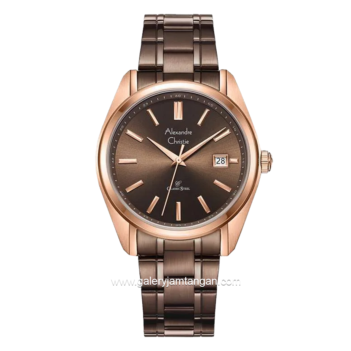 Alexandre Christie AC 8660 MD Brown Rosegold Stainless Steel