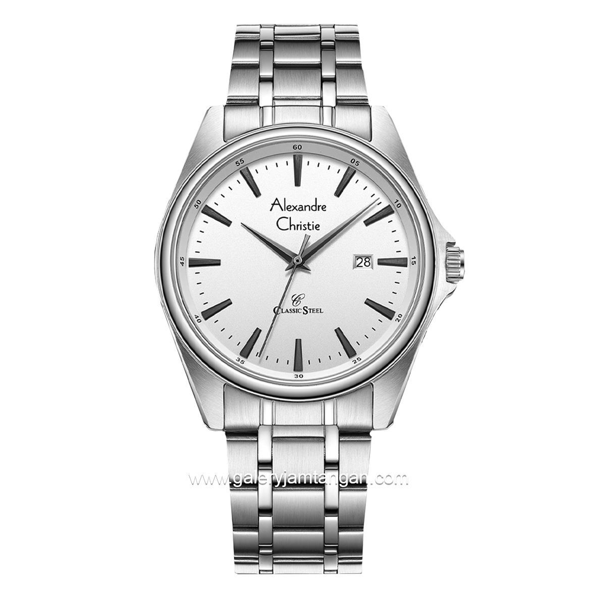 Alexandre Christie AC 8661 MD Silver Dial White Stainless Steel