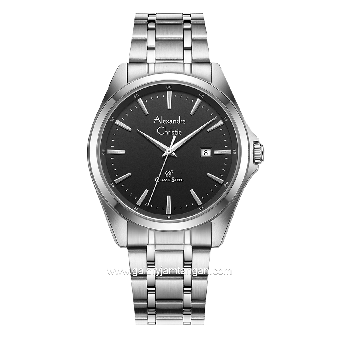 Alexandre Christie AC 8661 MD Silver Dial Black Stainless Steel