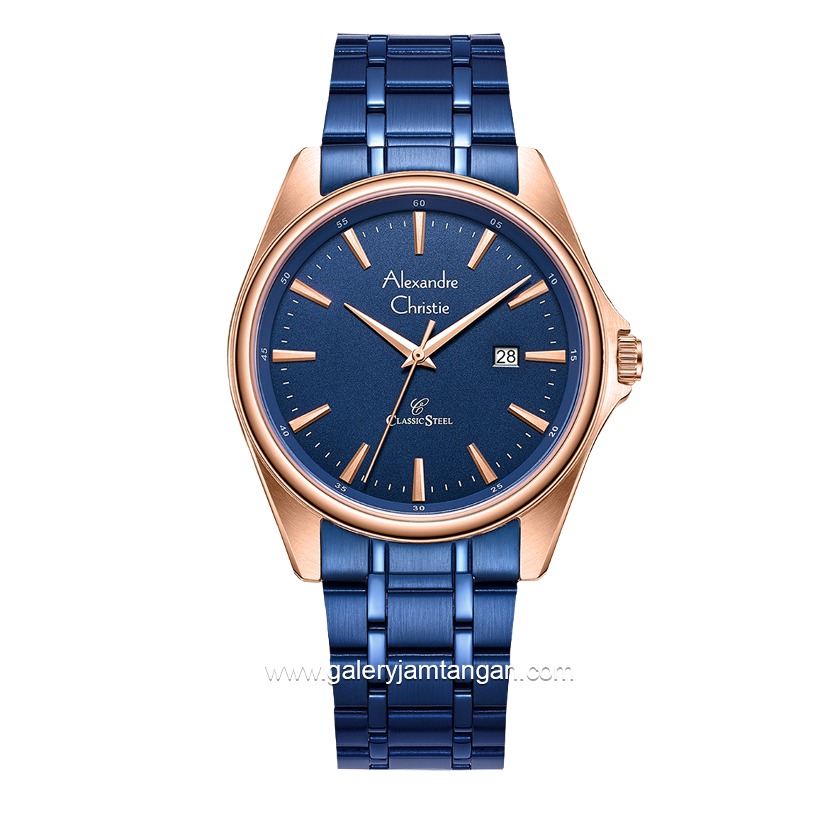 Alexandre Christie AC 8661 MD Blue Rosegold Stainless Steel