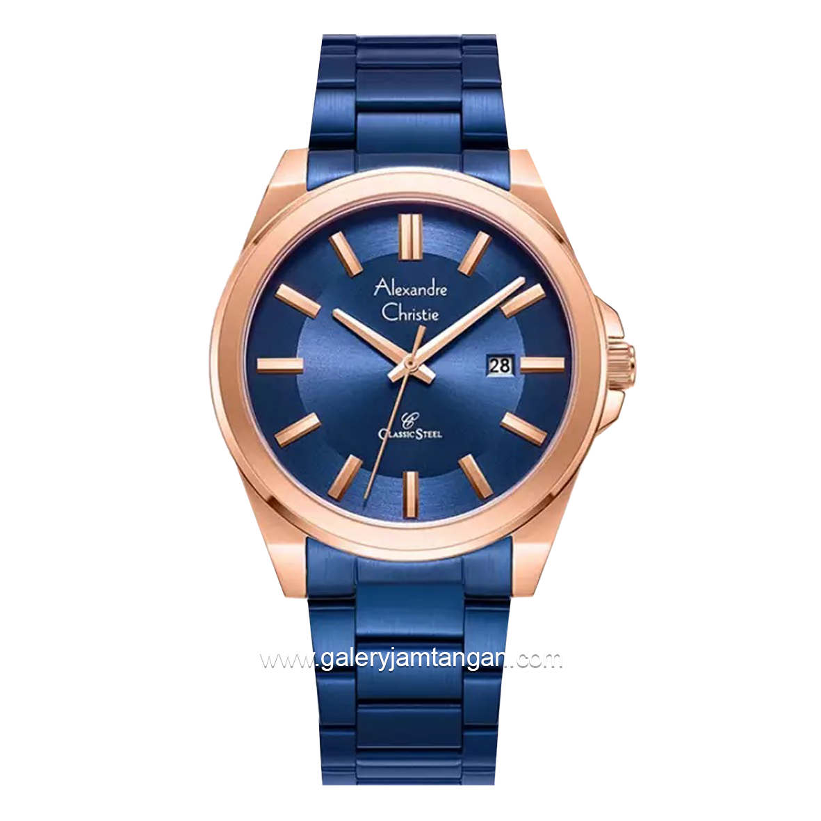 Alexandre Christie AC 8663 MD Blue Rosegold Stainless Steel