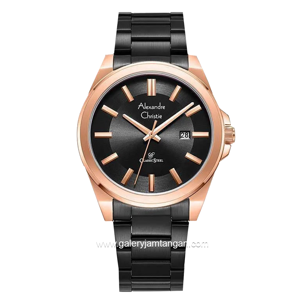 Alexandre Christie AC 8663 MD Black Rosegold Stainless Steel