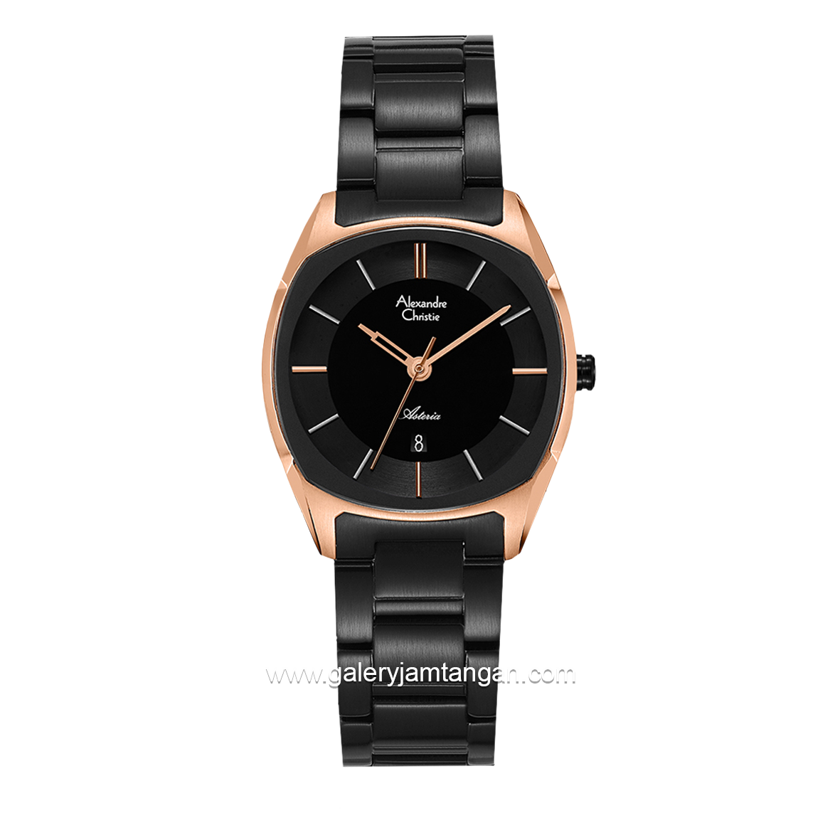 Alexandre Christie AC 8671 LD Black Rosegold Stainless Steel