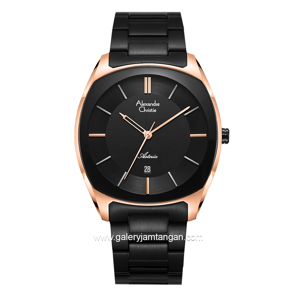 Alexandre Christie AC 8671 MD Black Rosegold Stainless Steel