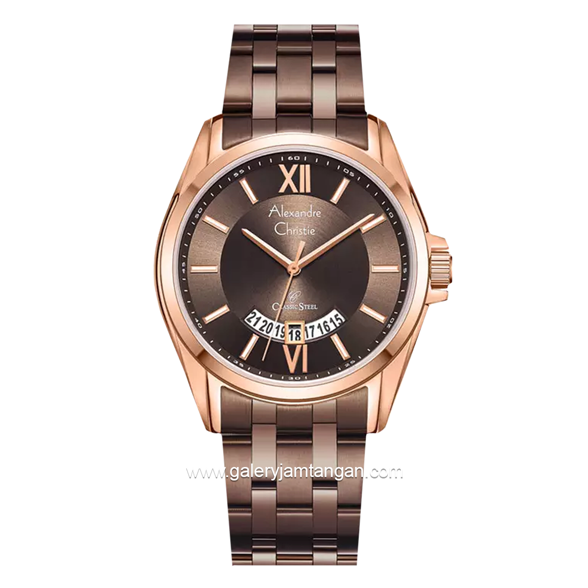 Alexandre Christie AC 8673 MD Brown Rosegold Stainless Steel