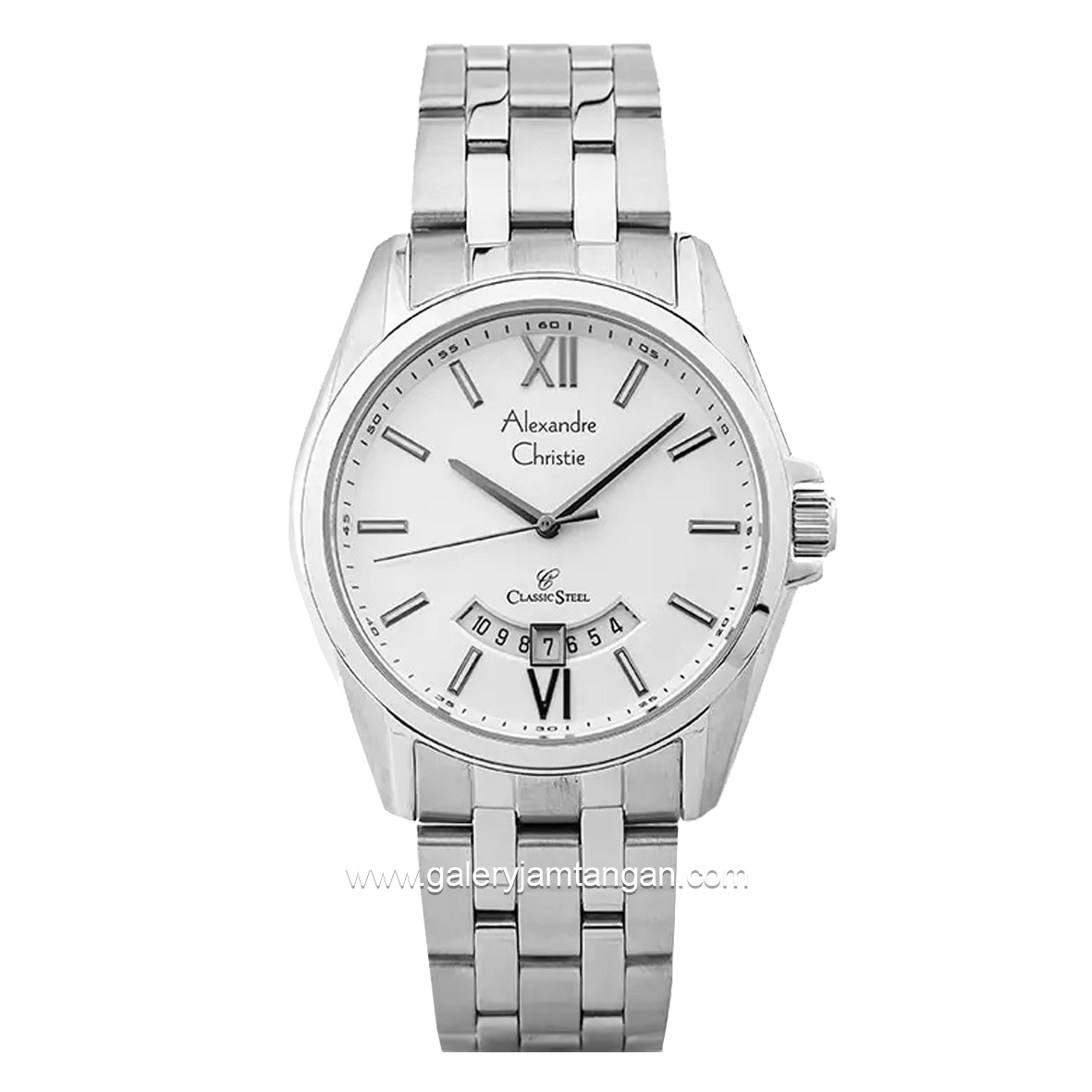 Alexandre Christie AC 8673 MD Silver Dial White Stainless Steel