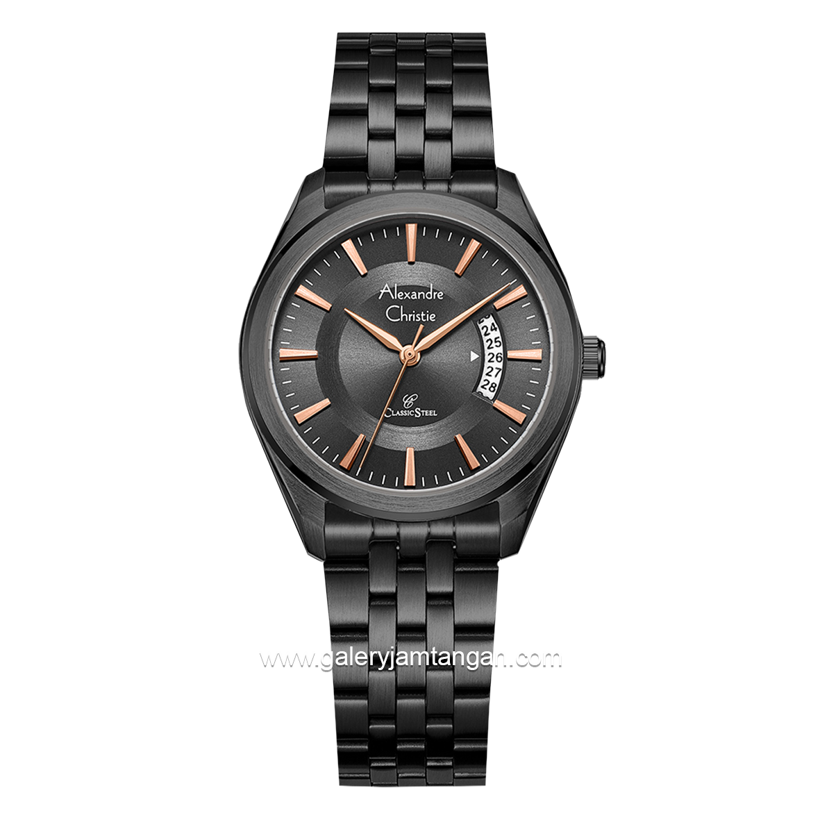 Alexandre Christie AC 8674 LD Black List Rosegold Stainless Steel