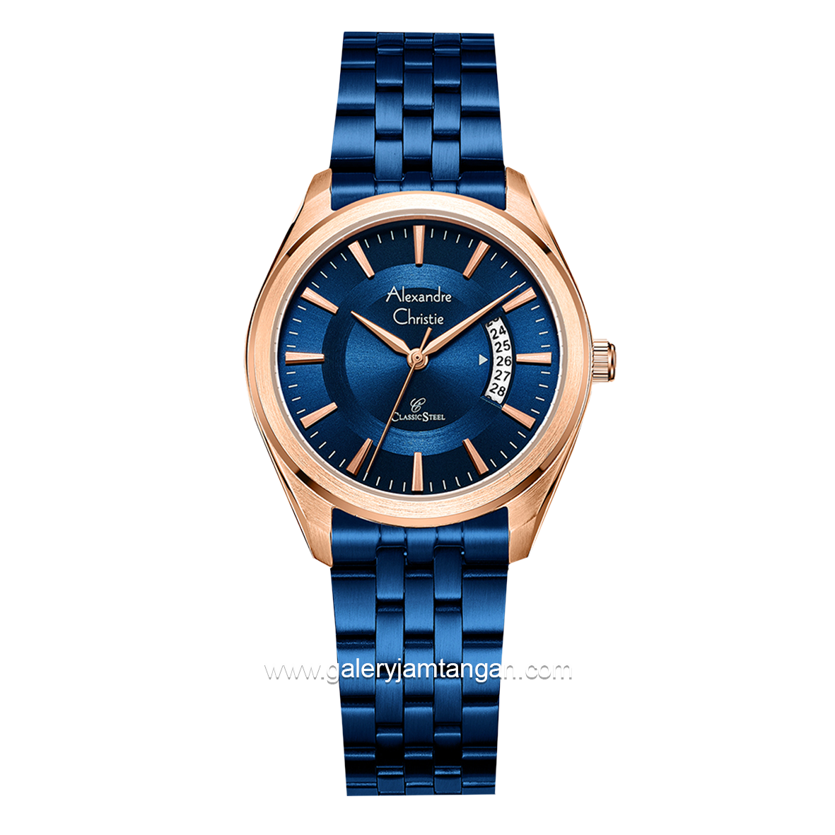 Alexandre Christie AC 8674 LD Blue Rosegold Stainless Steel