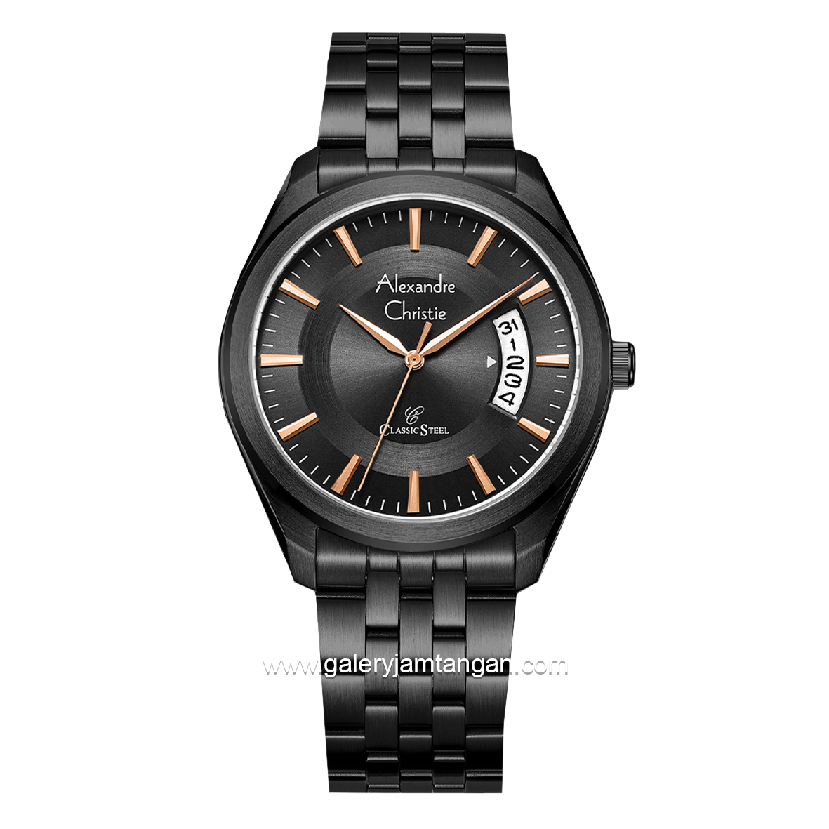 Alexandre Christie AC 8674 MD Black List Rosegold Stainless Steel