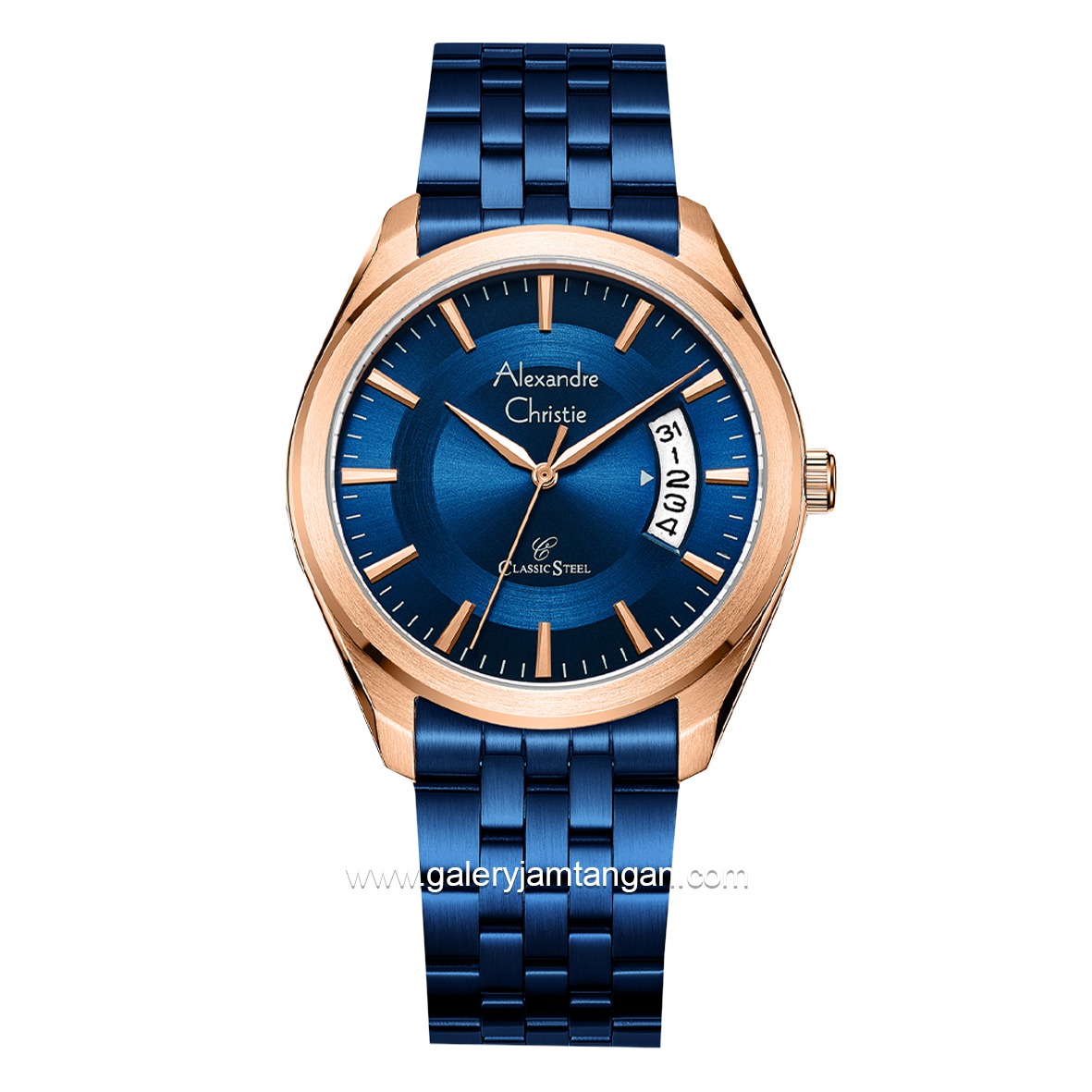 Alexandre Christie AC 8674 MD Blue Rosegold Stainless Steel