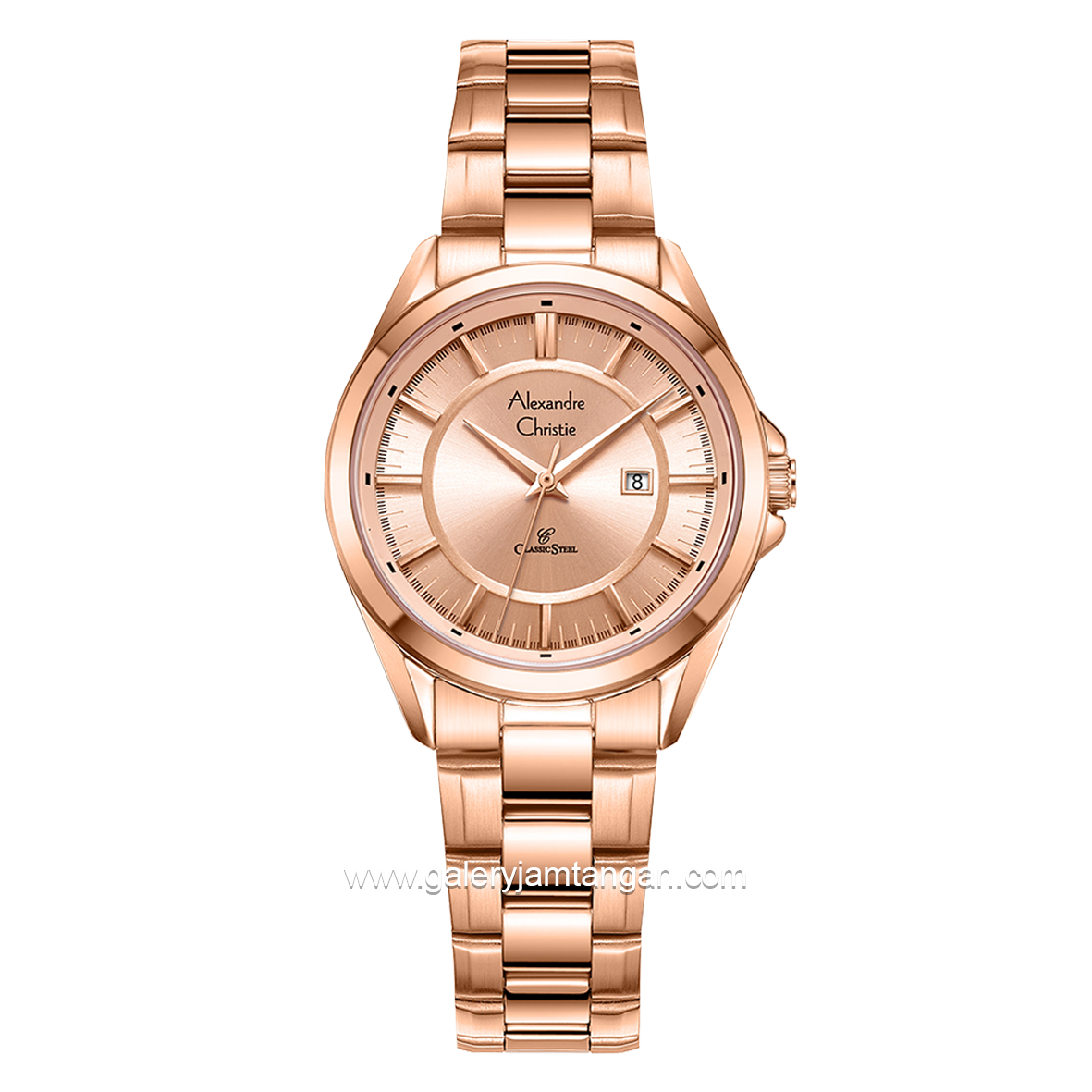 Alexandre Christie Classic Steel AC 8675 LD Rosegold Stainless Steel Strap