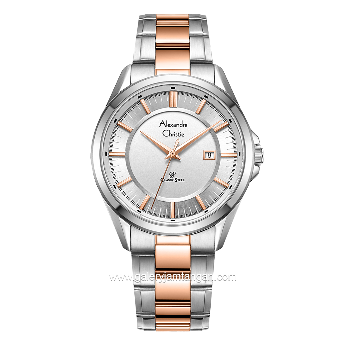 Alexandre Christie Classic Steel AC 8675 MD Silver Combinasi Stainless Steel Strap
