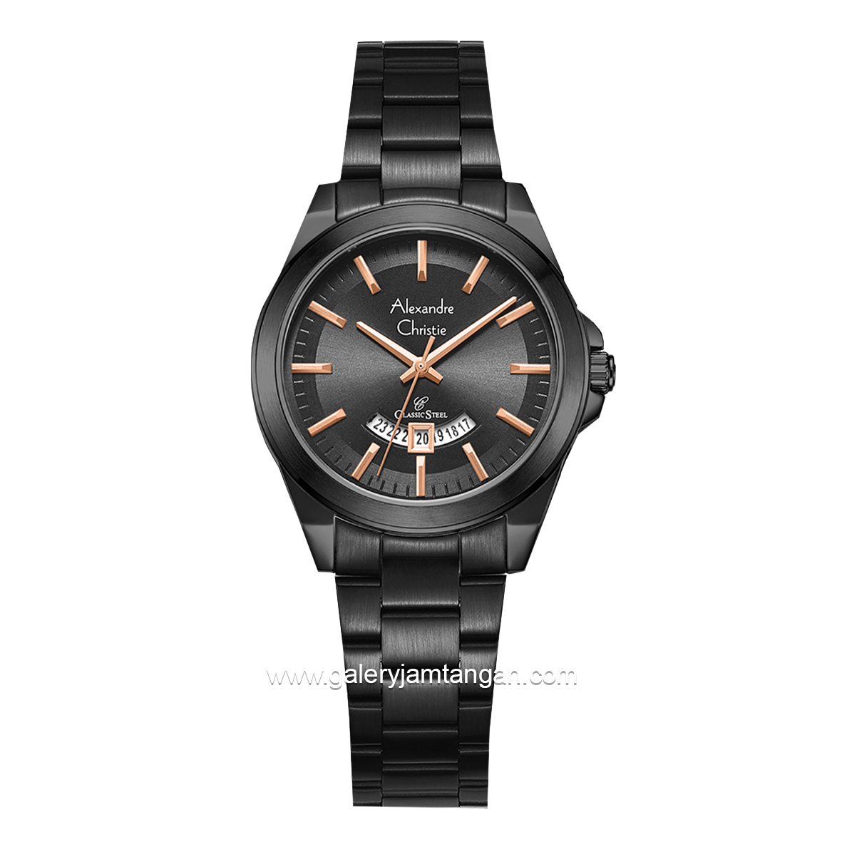 Alexandre Christie AC 8676 LD Black List Rosegold Stainless Steel