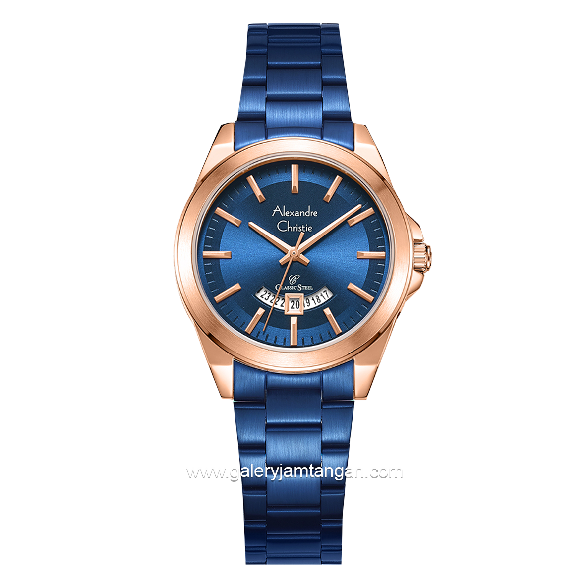 Alexandre Christie AC 8676 LD Blue Rosegold Stainless Steel
