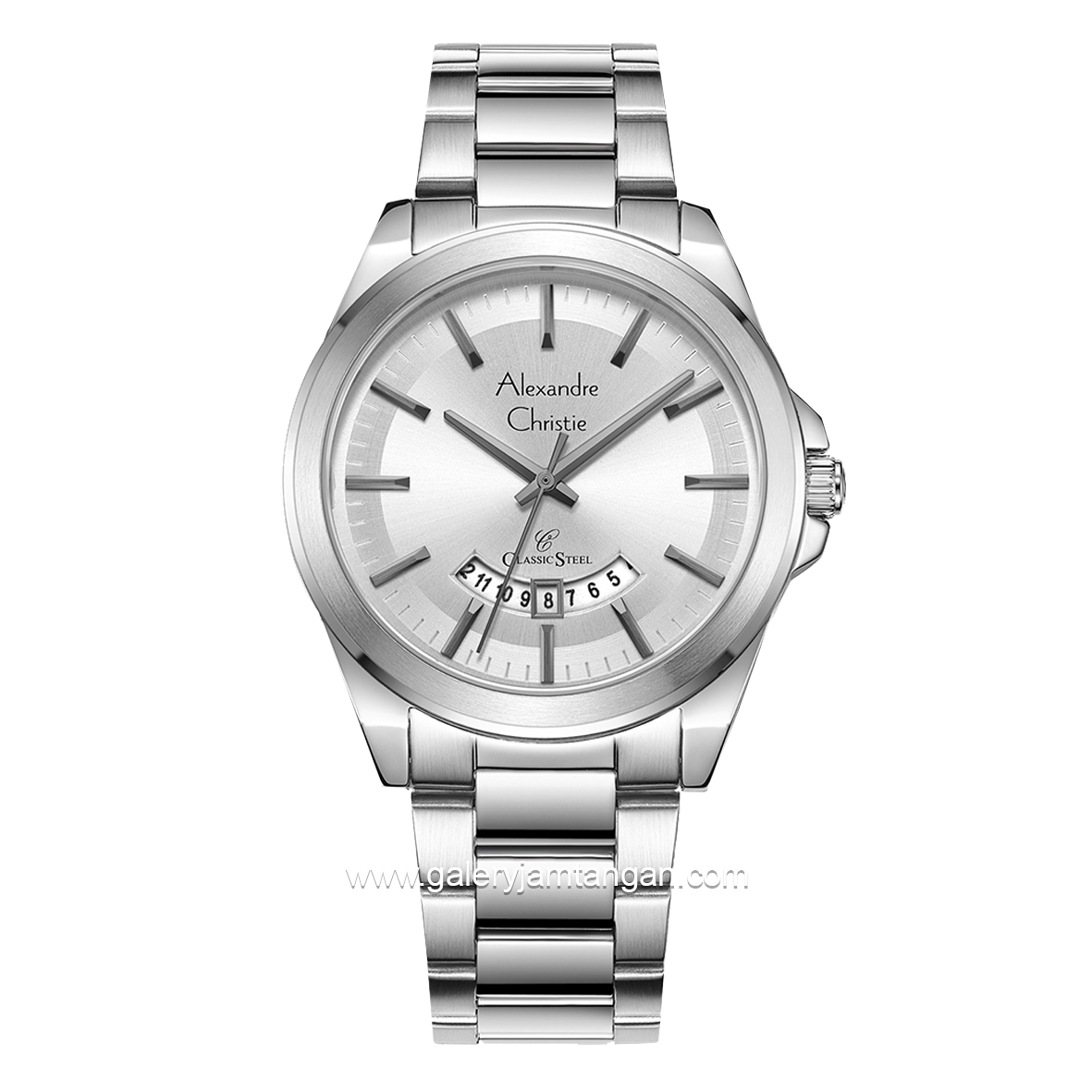 Alexandre Christie AC 8676 MD Silver Dial White Stainless Steel