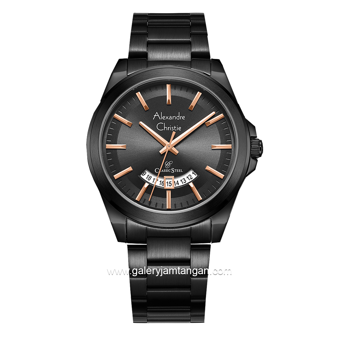 Alexandre Christie AC 8676 MD Black List Rosegold Stainless Steel