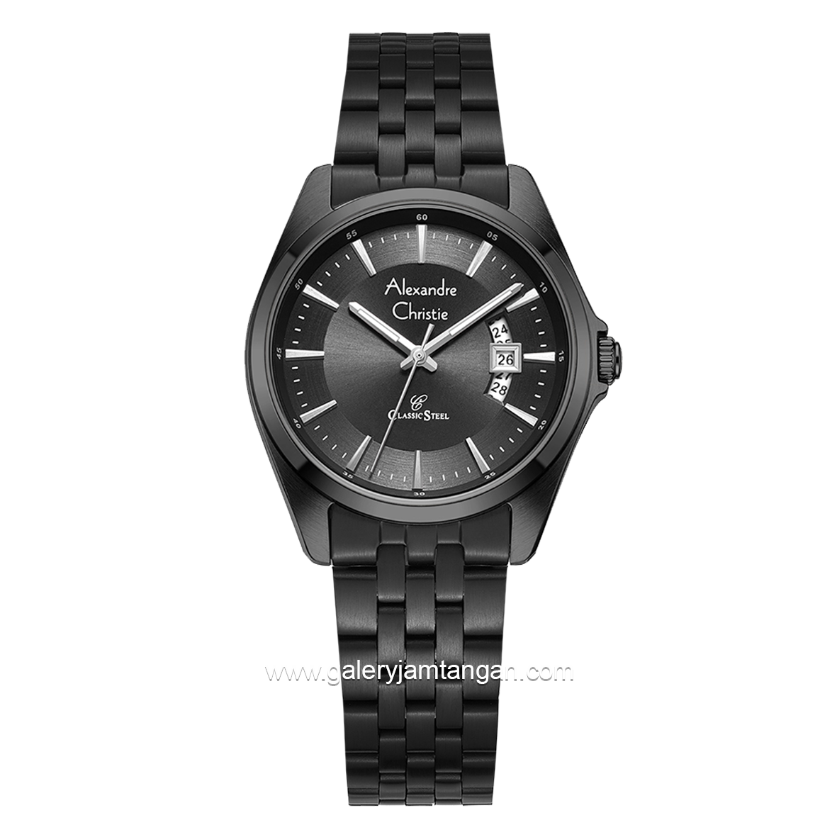 Alexandre Christie Classic AC 8677 LD Women Black Stainless Steel Strap