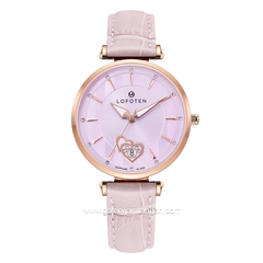 LOFOTEN F-2318L Purple Rosegold Sapphire Glass Leather Strap