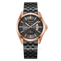 Alexandre Christie Classic AC 8677 MD Men Black Rosegold Stainless Steel Strap