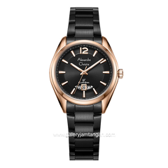 Alexandre Christie AC 8679 LD Black Rosegold Stainless Steel