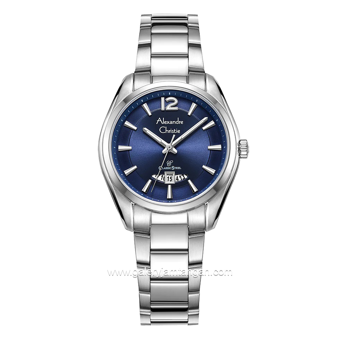 Alexandre Christie AC 8679 LD Silver Dial Blue Stainless Steel