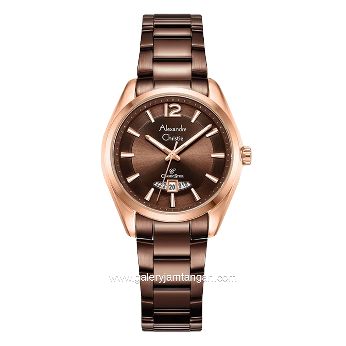 Alexandre Christie AC 8679 LD Brown Rosegold Stainless Steel