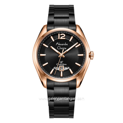 Alexandre Christie AC 8679 MD Black Rosegold Stainless Steel